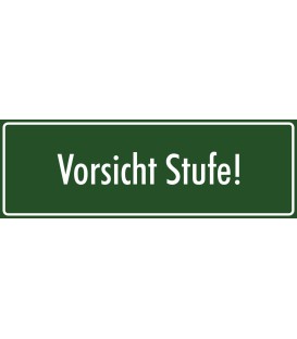 Aufkleber "Vorsicht Stufe" (grün)