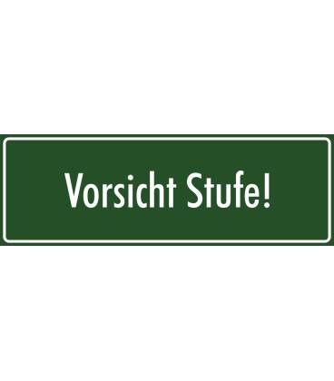 Aufkleber "Vorsicht Stufe" (grün)