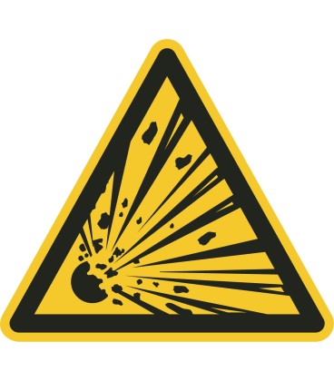 Aufkleber "Warnung vor explosionsgefährlichen Stoffen"