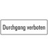 Schilder "Durchgang verboten" (weiß)