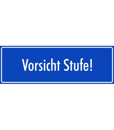 Schilder "Vorsicht Stufe" (blau)