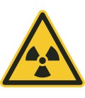 Aufkleber "Warnung vor radioaktiven Stoffen oder ionisierender Strahlung"