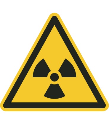 Aufkleber "Warnung vor radioaktiven Stoffen oder ionisierender Strahlung"