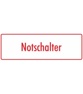 Aufkleber "Notschalter" (weiß - rot)