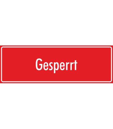 Aufkleber "Gesperrt" (rot)