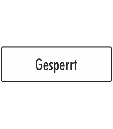 Aufkleber "Gesperrt" (weiß)