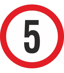 Geschwindigkeitsaufkleber 5 Km (rot)