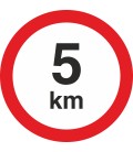 Geschwindigkeitsaufkleber 5 Km (rot mit km-Anzeige)