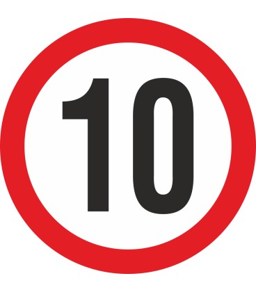 Geschwindigkeitsaufkleber 10 Km (rot)