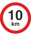 Geschwindigkeitsaufkleber 10 Km (rot mit km-Anzeige)
