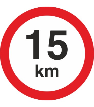 Geschwindigkeitsaufkleber 15 Km (rot mit km-Anzeige)