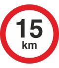 Geschwindigkeitsaufkleber 15 Km (rot mit km-Anzeige)