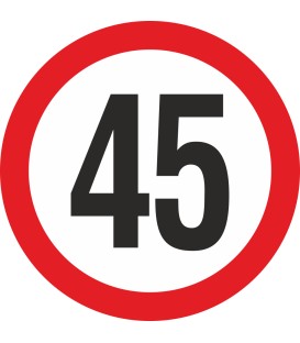 Geschwindigkeitsaufkleber 45 Km (rot)