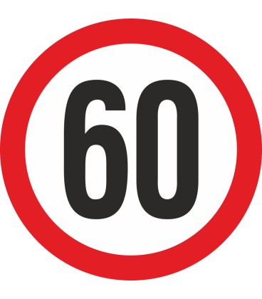 Geschwindigkeitsaufkleber 60 Km (rot)