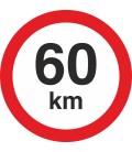 Geschwindigkeitsaufkleber 60 Km (rot mit km-Anzeige)