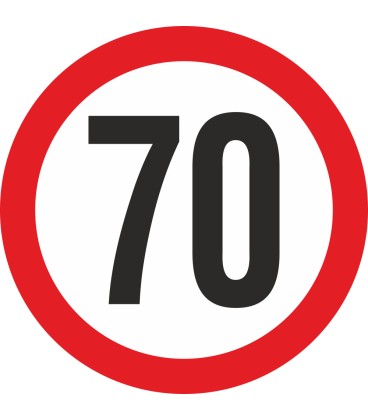 Geschwindigkeitsaufkleber 70 Km (rot)