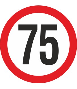 Geschwindigkeitsaufkleber 75 Km (rot)