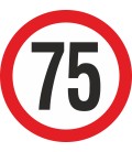 Geschwindigkeitsaufkleber 75 Km (rot)