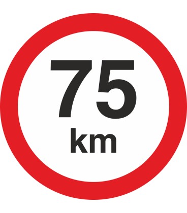 Geschwindigkeitsaufkleber 75 Km (rot mit km-Anzeige)