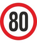Geschwindigkeitsaufkleber 80 Km (rot)