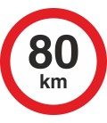 Geschwindigkeitsaufkleber 80 Km (rot mit km-Anzeige)