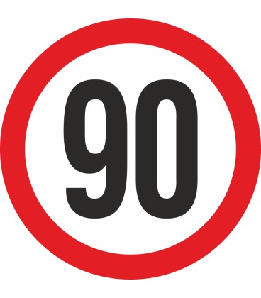 Geschwindigkeitsaufkleber 90 Km (rot)