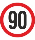 Geschwindigkeitsaufkleber 90 Km (rot)