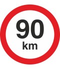 Geschwindigkeitsaufkleber 90 Km (rot mit km-Anzeige)