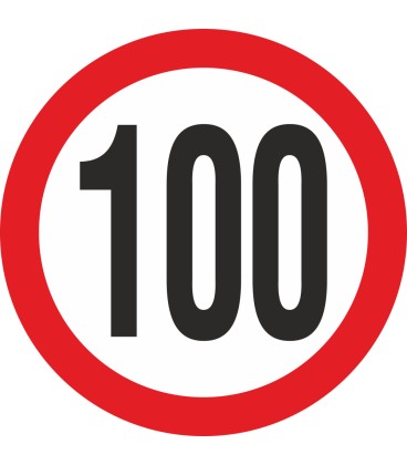 Geschwindigkeitsaufkleber 100 Km (weiß)