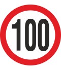 Geschwindigkeitsaufkleber 100 Km (weiß)