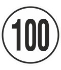 Geschwindigkeitsaufkleber 100 Km (weiß)
