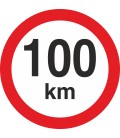 Geschwindigkeitsaufkleber 100 Km (rot mit km-Anzeige)