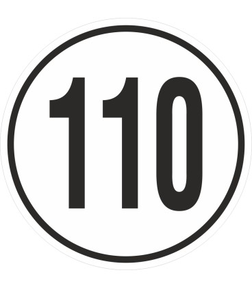Geschwindigkeitsaufkleber 110 Km (weiß)