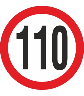 Geschwindigkeitsaufkleber 110 Km (rot)