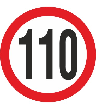 Geschwindigkeitsaufkleber 110 Km (rot)