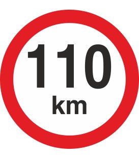 Geschwindigkeitsaufkleber 110 Km (rot mit km-Anzeige)