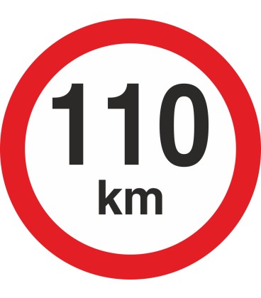 Geschwindigkeitsaufkleber 110 Km (rot mit km-Anzeige)