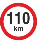 Geschwindigkeitsaufkleber 110 Km (rot mit km-Anzeige)