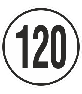 Geschwindigkeitsaufkleber 120 Km (weiß)