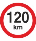 Geschwindigkeitsaufkleber 120 Km (rot mit km-Anzeige)