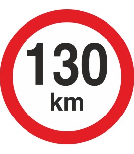Geschwindigkeitsaufkleber 130 Km (rot mit km-Anzeige)