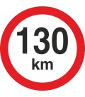 Geschwindigkeitsaufkleber 130 Km (rot mit km-Anzeige)