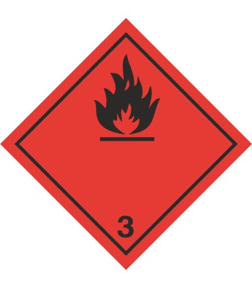 ADR 3 'Entzündliche Flüssigkeiten' Schilder (schwarz)