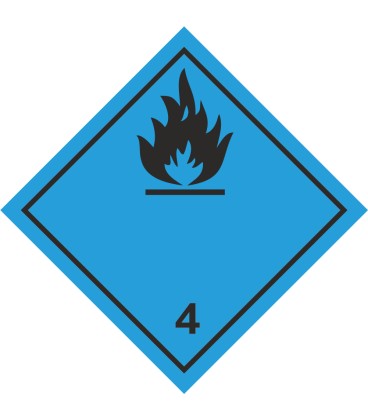 ADR 4 'Gas entzündlich bei Kontakt mit Wasser' Schilder