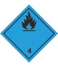 ADR 4 'Gas entzündlich bei Kontakt mit Wasser' Schilder (schwarz)