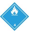 ADR 4 'Gas entzündlich bei Kontakt mit Wasser' Schilder (weiß )