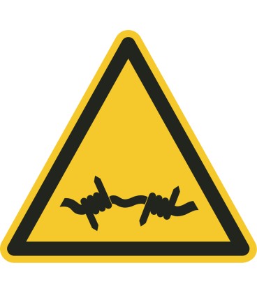 Aufkleber "Warnung vor Stacheldraht"