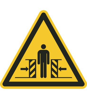 Schilder "Warnung vor Quetschgefahr"