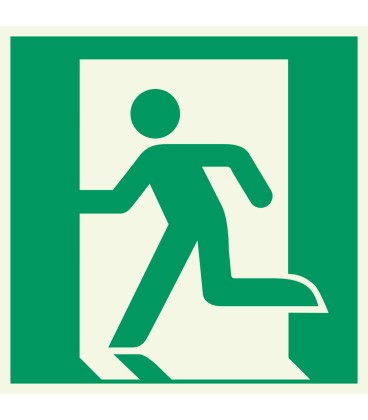 Lumineszierend Aufkleber "Notausgang (links)"