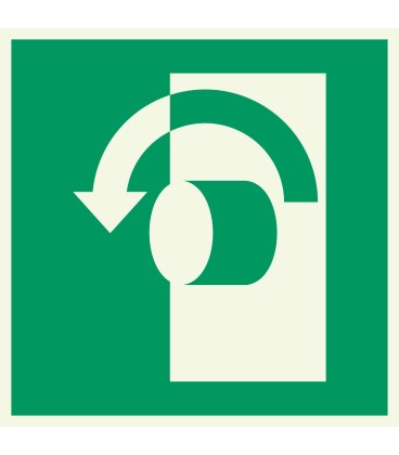 Lumineszierend Aufkleber "Öffnet linksdrehend"